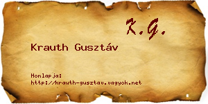 Krauth Gusztáv névjegykártya